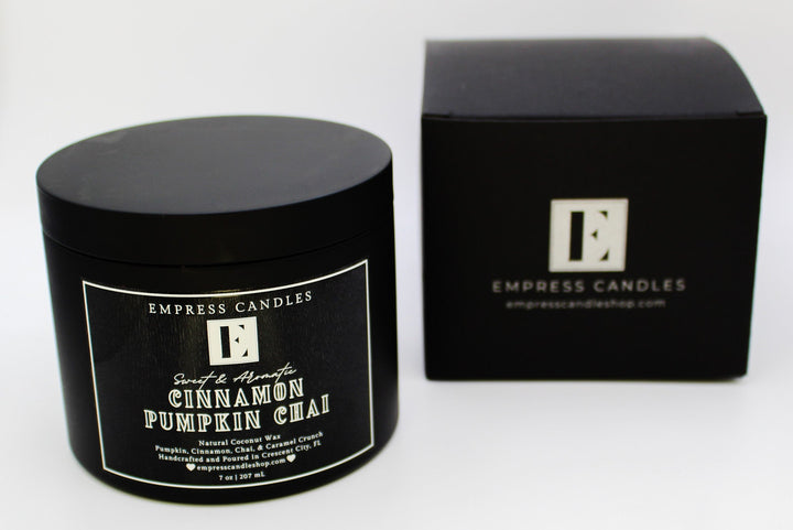 Natural Nontoxic & Vegan Long Burning Time Coconut Wax Wooden Wick Aromatherapy Cinnamon Pumpkin Chai Candle - Empress Candles