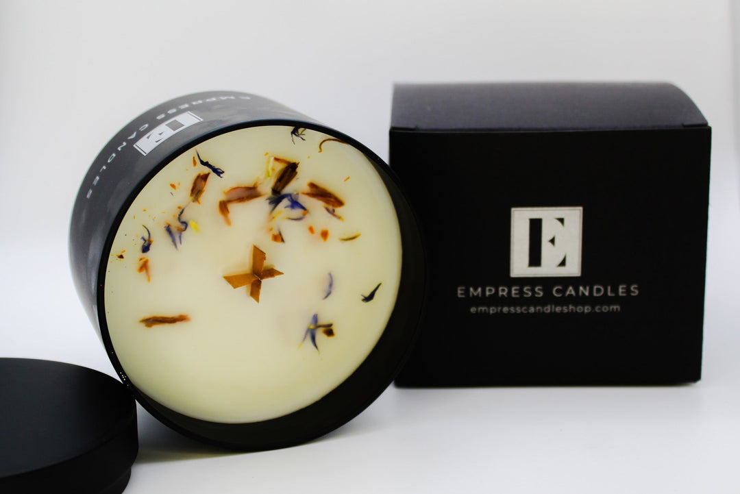 Natural Nontoxic & Vegan Long Burning Time Coconut Wax Wooden Wick Aromatherapy Coconut Pineapple Rum "Island Soleil" Candle - Empress Candles