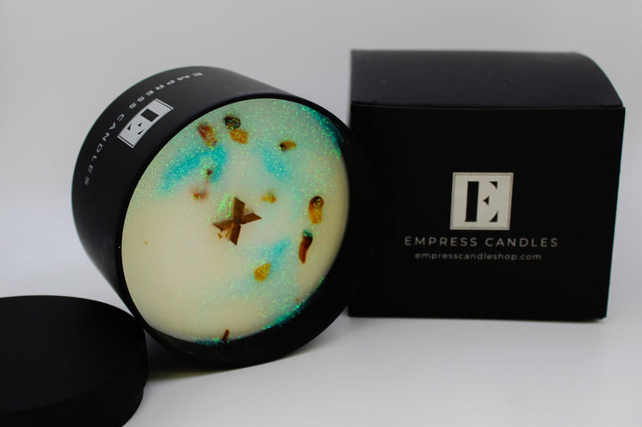 Natural Nontoxic & Vegan Long Burning Time Coconut Wax Wooden Wick Aromatherapy Pine Cypress Cedar "Christmas Lights" Candle - Empress Candles