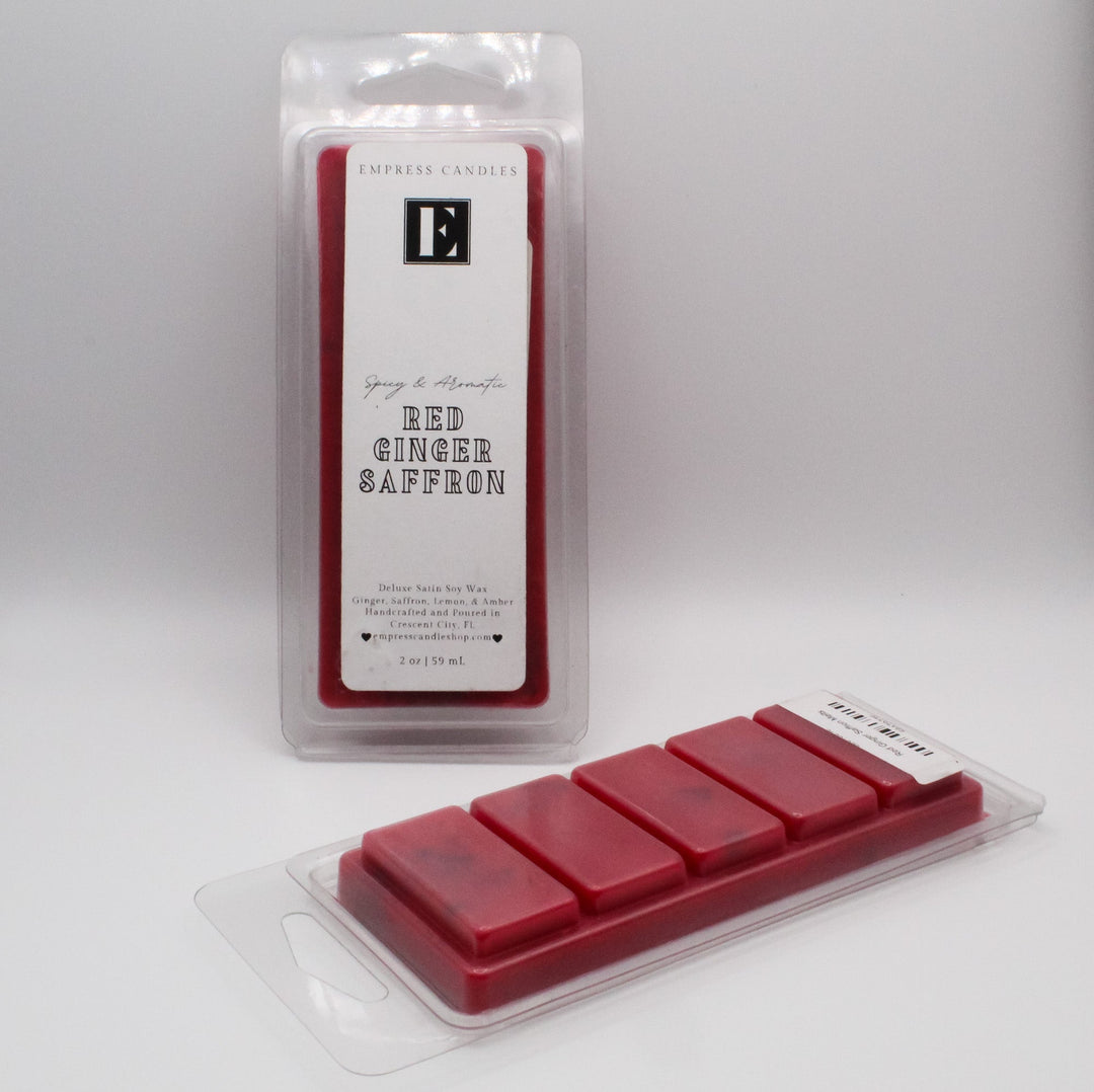 Natural Nontoxic & Vegan Highly Scented Red Ginger Lemon Saffron Wax Melts - Empress Candles