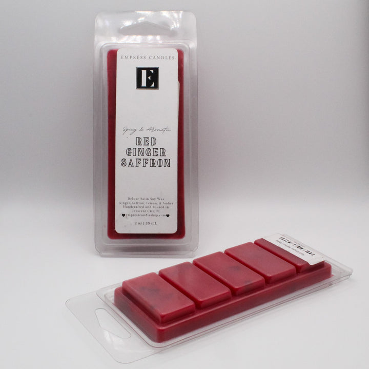 Natural Nontoxic & Vegan Highly Scented Red Ginger Lemon Saffron Wax Melts - Empress Candles