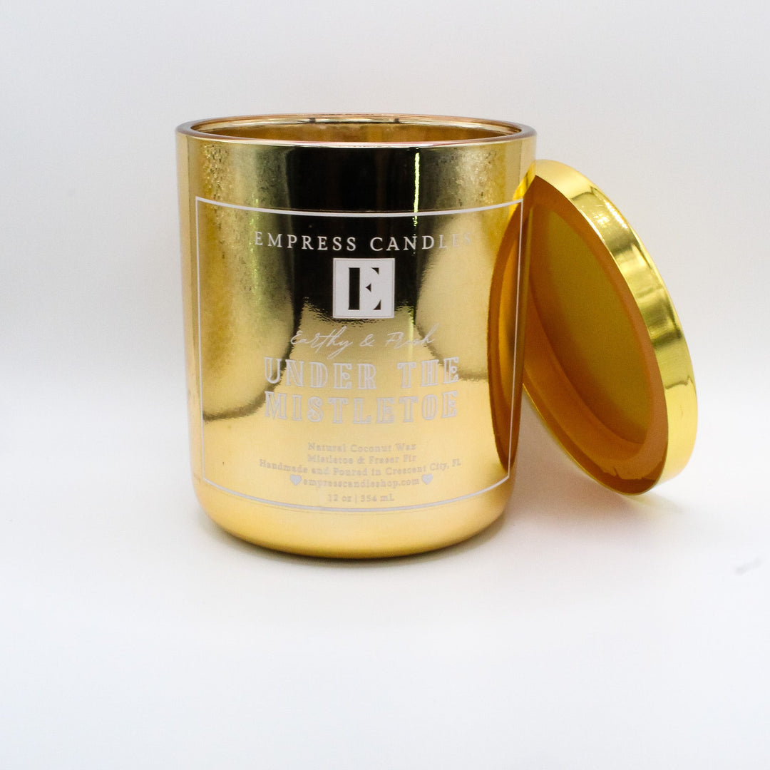 Natural Nontoxic & Vegan Long Burning Time Pine Cypress Fir "Under The Mistletoe" Candle - Empress Candles