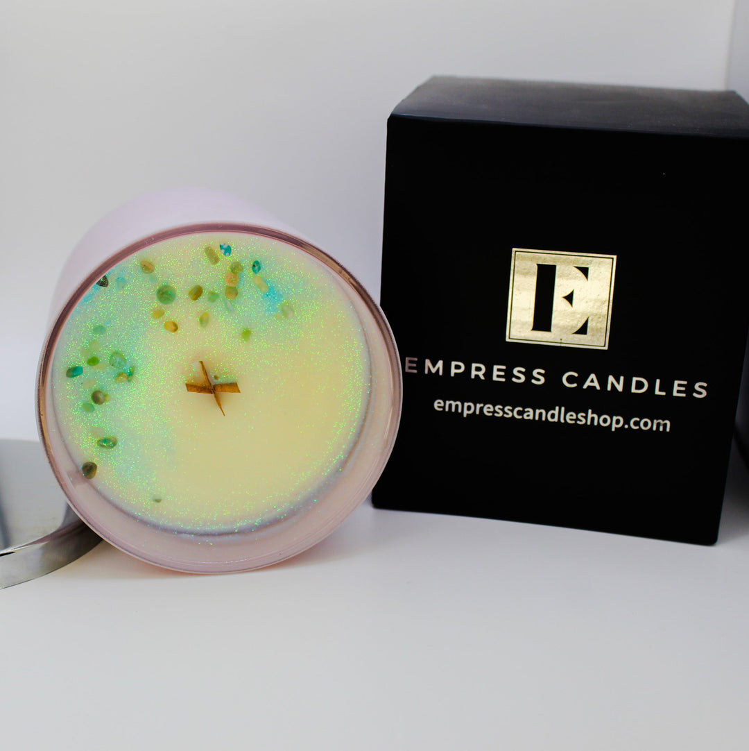 Natural Nontoxic & Vegan Long Burning Hours Coconut Wax Wooden Wick Aromatherapy Vanilla Cashmere and Brown Sugar "Vanilla Heaven" Candle - Empress Candles