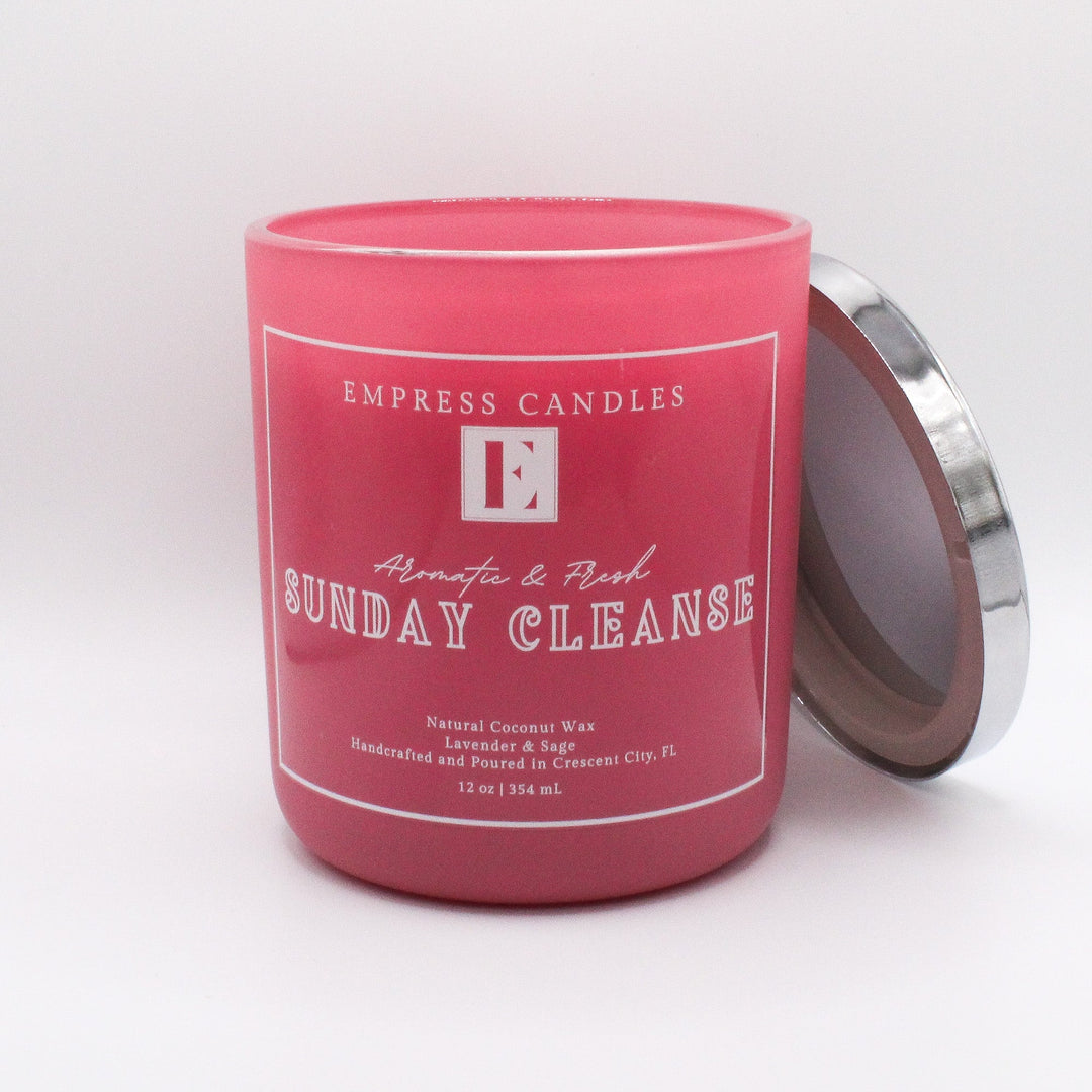 Natural Nontoxic & Vegan Long Burning Time Lavender & Sage "Sunday Cleanse" Candle - Empress Candles